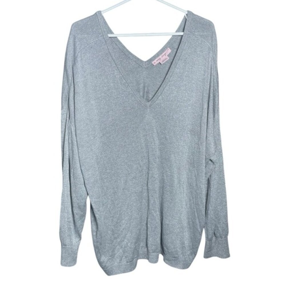 In Every Story 3X Top Long Sleeve Shirt Sweater 3XL Sparkle Vneck Relaxed Fit 3x